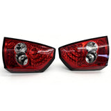 2005-2006 Chrysler 300 Rear Tail Lights Lamps Red Housing Clear Lens Pair