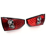 2005-2006 Chrysler 300 Rear Tail Lights Lamps Red Housing Clear Lens Pair