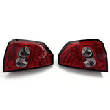2005-2008 Chrysler 300C Left Right Tail Lights Lamps Red Housing Clear Lens Pair