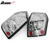 2005-2008 Dodge Magnum 2PCS Driver Passenger Side Rear Tail Lights Lamps Assembly Replacement LED Look Chrome Housing