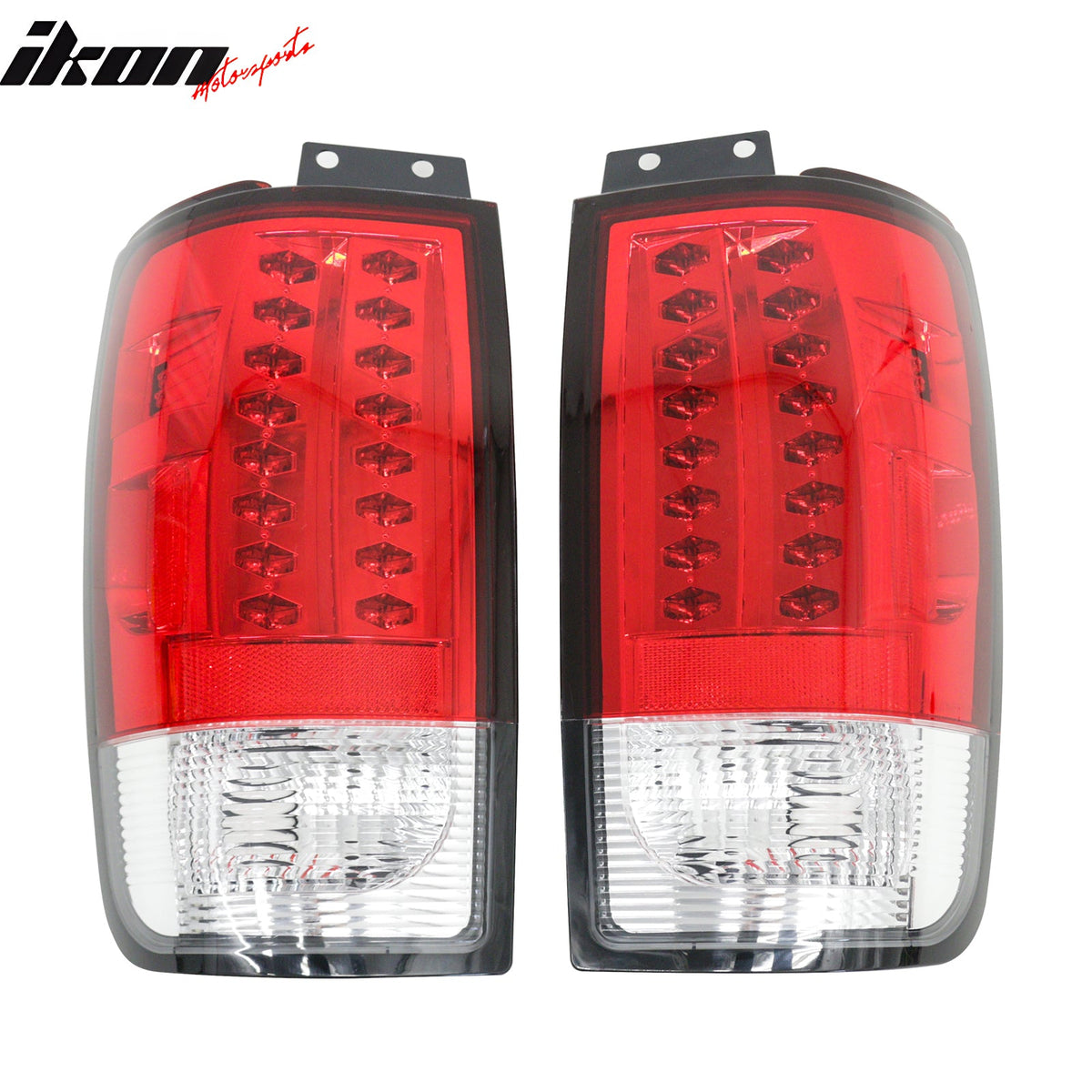 1997-2002 Ford Expedition 2PCS RH LH Left Right Driver Passenger Side Rear Tail Lights Lamps Assembly Replacement Red & Clear Lens