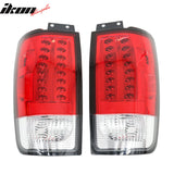 1997-2002 Ford Expedition 2PCS RH LH Left Right Driver Passenger Side Rear Tail Lights Lamps Assembly Replacement Red & Clear Lens