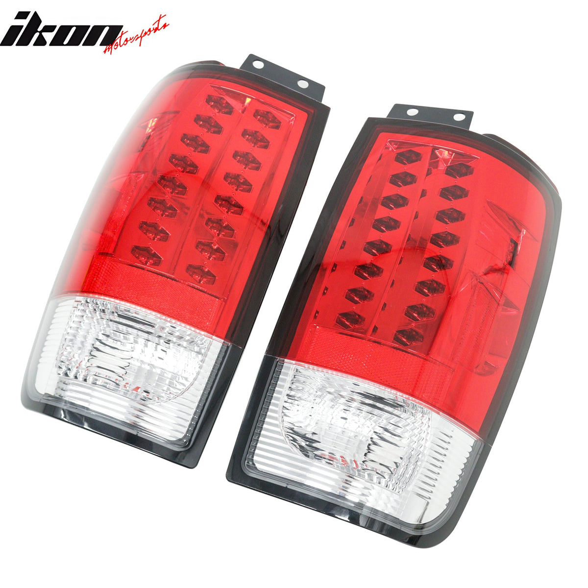 1997-2002 Ford Expedition 2PCS RH LH Left Right Driver Passenger Side Rear Tail Lights Lamps Assembly Replacement Red & Clear Lens