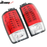 1997-2002 Ford Expedition 2PCS RH LH Left Right Driver Passenger Side Rear Tail Lights Lamps Assembly Replacement Red & Clear Lens
