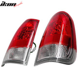 1997-2003 Ford F-150 2PCS Driver Passenger Side Rear Tail Lights Lamps Assembly Replacement Chrome Housing Red & Clear Lens