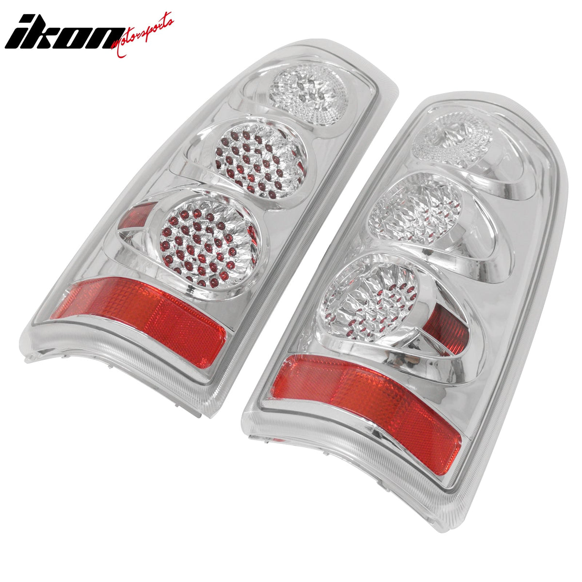 1999-2006 Chevy Silverado GMC Sierra 1500 2500 3500 Fleetside Driver Passenger Rear Tail Lights Lamps Assembly Replacement Chrome Housing Clear Lens