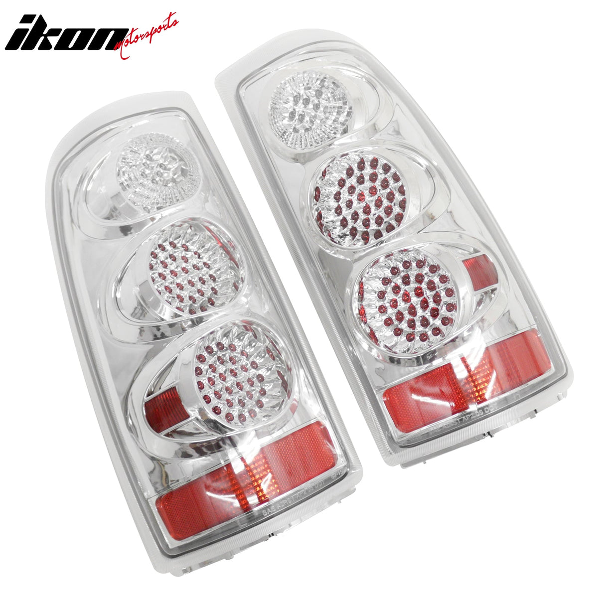 1999-2006 Chevy Silverado GMC Sierra 1500 2500 3500 Fleetside Driver Passenger Rear Tail Lights Lamps Assembly Replacement Chrome Housing Clear Lens