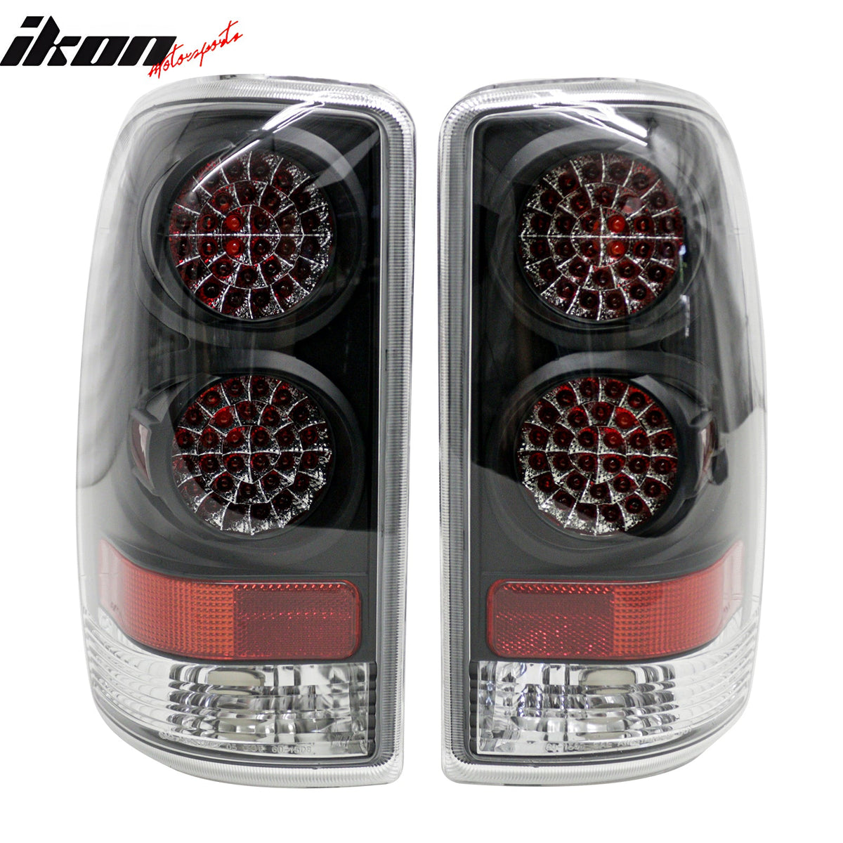 2000-2006 Chevy Suburban Tahoe GMC Yukon XL 1500 2500 2PCS Driver Passenger Side Rear Tail Lights Lamps Assembly Replacement Black Housing Clear Lens