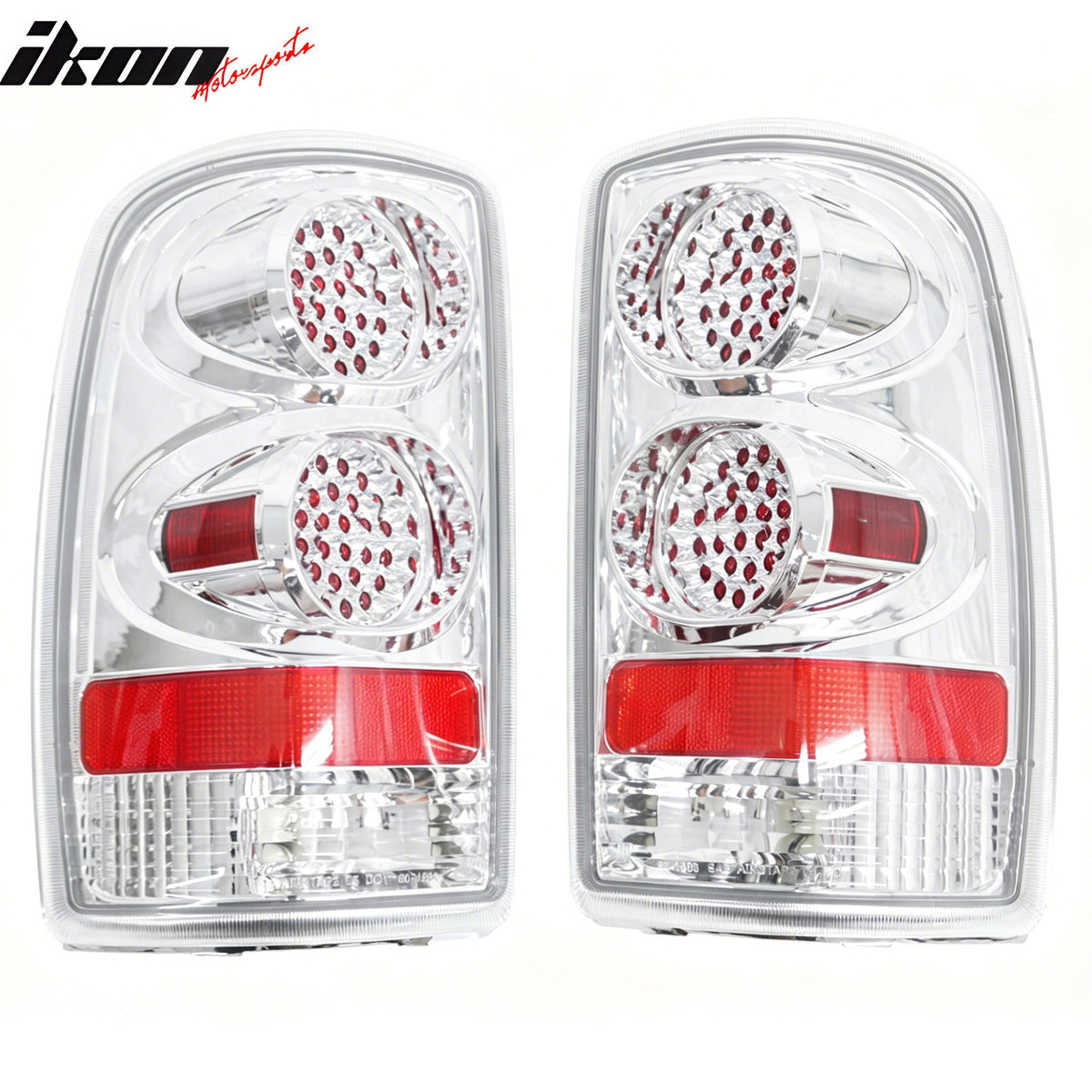 2000-2006 Chevy Suburban Tahoe GMC Yukon XL 1500 2500 2PCS Driver Passenger Side Rear Tail Lights Lamps Assembly Replacement Chrome Housing Clear Lens
