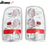 2000-2006 Chevy Suburban Tahoe GMC Yukon XL 1500 2500 2PCS Driver Passenger Side Rear Tail Lights Lamps Assembly Replacement Chrome Housing Clear Lens
