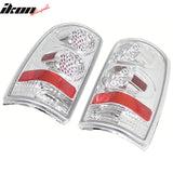 2000-2006 Chevy Suburban Tahoe GMC Yukon XL 1500 2500 2PCS Driver Passenger Side Rear Tail Lights Lamps Assembly Replacement Chrome Housing Clear Lens