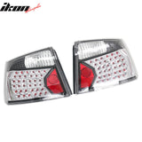 2005-2008 Dodge Charger 2PCS RH LH Left Right Driver Passenger Side Rear Tail Lights Lamps Assembly Replacement Black & Chrome Housing