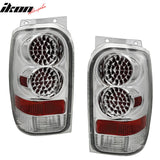 1998-2001 Explorer Chrome Clear Lens LED Tail Lights Rear Brake Lamps