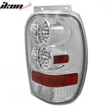 1998-2001 Explorer Chrome Clear Lens LED Tail Lights Rear Brake Lamps