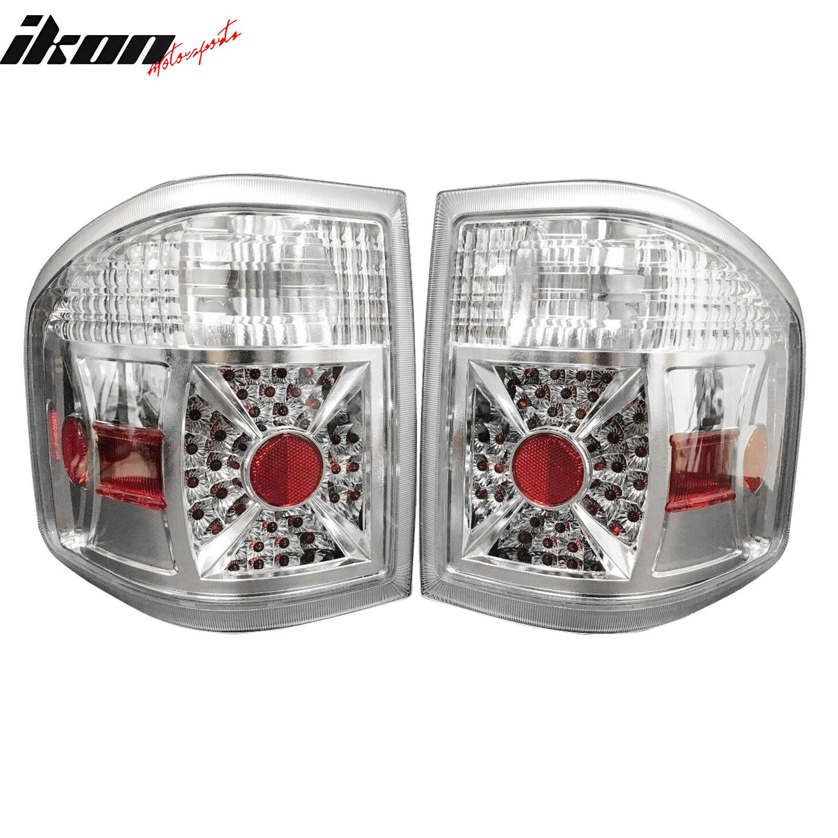 2004-2007 Ford F-150 Chrome Clear Lens LED Tail Lights Rear Brake Lamp