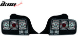 2005-2009 Ford Mustang Black Clear Lens LED Tail Lights Brake Lamp