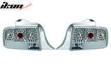 2005-2009 Ford Mustang Chrome Clear Lens LED Tail Lights Brake Lamp