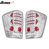 2004-2015 Nissan Titan 2PCS Driver Passenger Side Rear Tail Lights Lamps Assembly Replacement LED Look Chrome Housing Clear Lens