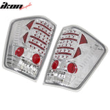 2004-2015 Nissan Titan 2PCS Driver Passenger Side Rear Tail Lights Lamps Assembly Replacement LED Look Chrome Housing Clear Lens