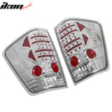 2004-2015 Nissan Titan 2PCS Driver Passenger Side Rear Tail Lights Lamps Assembly Replacement LED Look Chrome Housing Clear Lens
