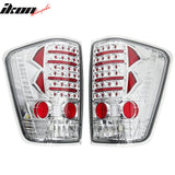 2004-2015 Nissan Titan 2PCS Driver Passenger Side Rear Tail Lights Lamps Assembly Replacement LED Look Chrome Housing Smoke Lens