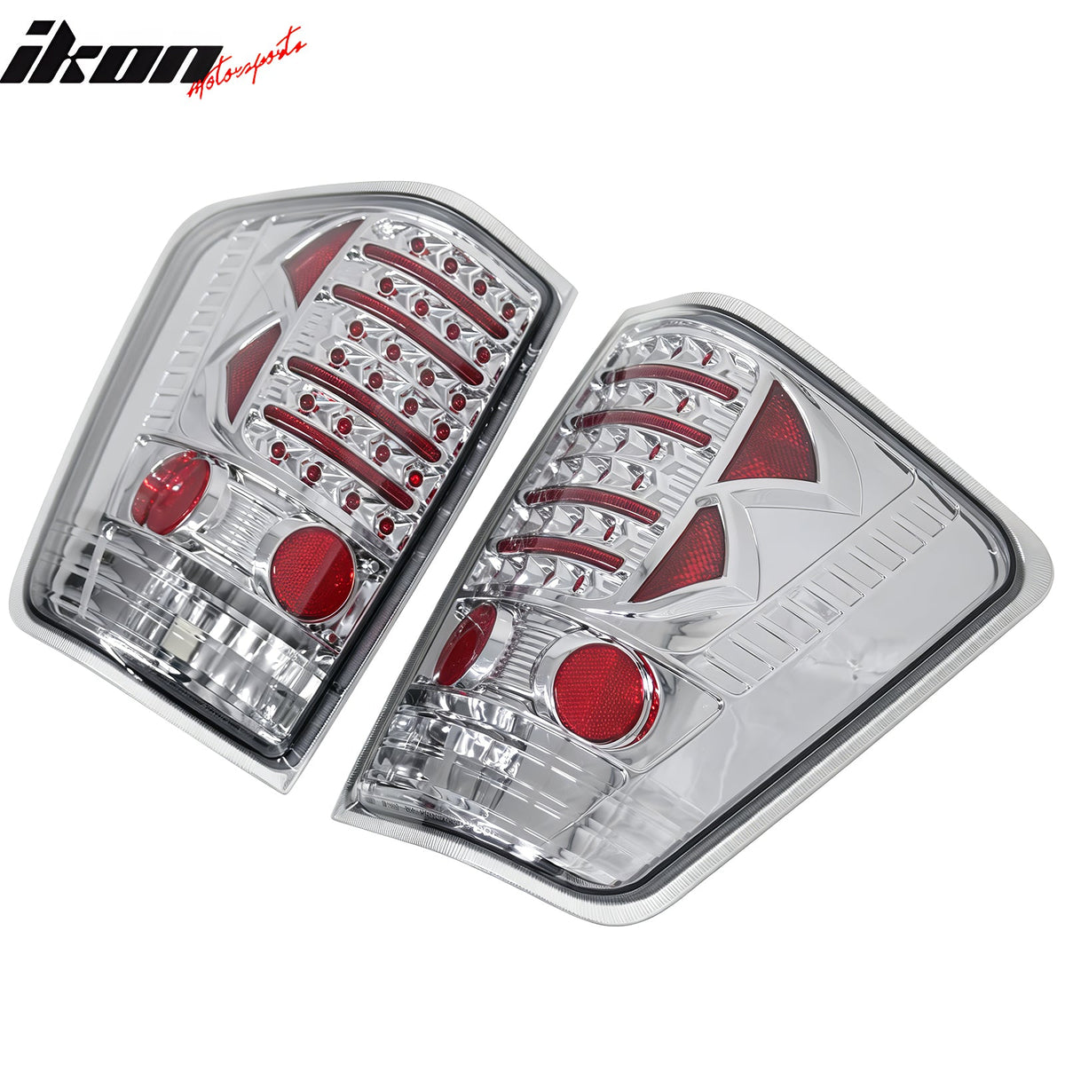 2004-2015 Nissan Titan 2PCS Driver Passenger Side Rear Tail Lights Lamps Assembly Replacement LED Look Chrome Housing Smoke Lens
