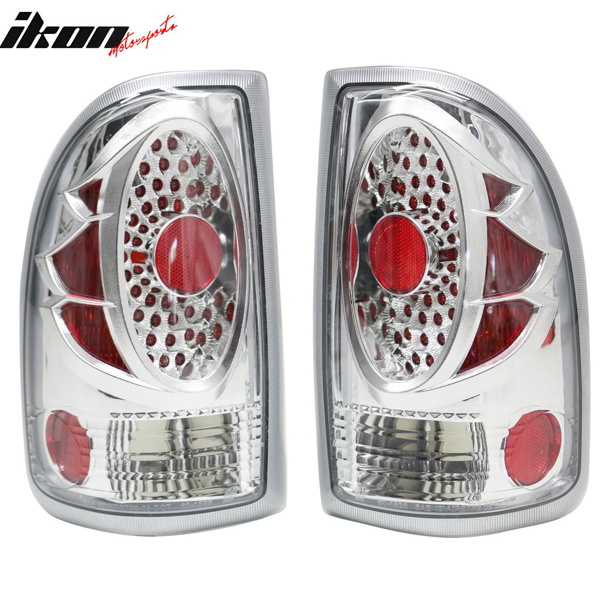 1997-2004 Dodge Dakota 2PCS Driver Passenger Side Rear Tail Lights Lamps Assembly Replacement LED Look Chrome Housing