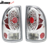 1997-2004 Dodge Dakota 2PCS Driver Passenger Side Rear Tail Lights Lamps Assembly Replacement LED Look Chrome Housing