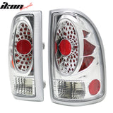 1997-2004 Dodge Dakota 2PCS Driver Passenger Side Rear Tail Lights Lamps Assembly Replacement LED Look Chrome Housing
