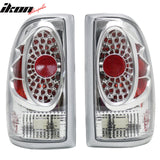 1997-2004 Dodge Dakota 2PCS Driver Passenger Side Rear Tail Lights Lamps Assembly Replacement LED Look Chrome Housing