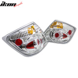 2005-2008 Scion tC 2PCS Driver Passenger Side Rear Tail Lights Lamps Assembly Replacement LED Look Chrome Housing Clear Lens