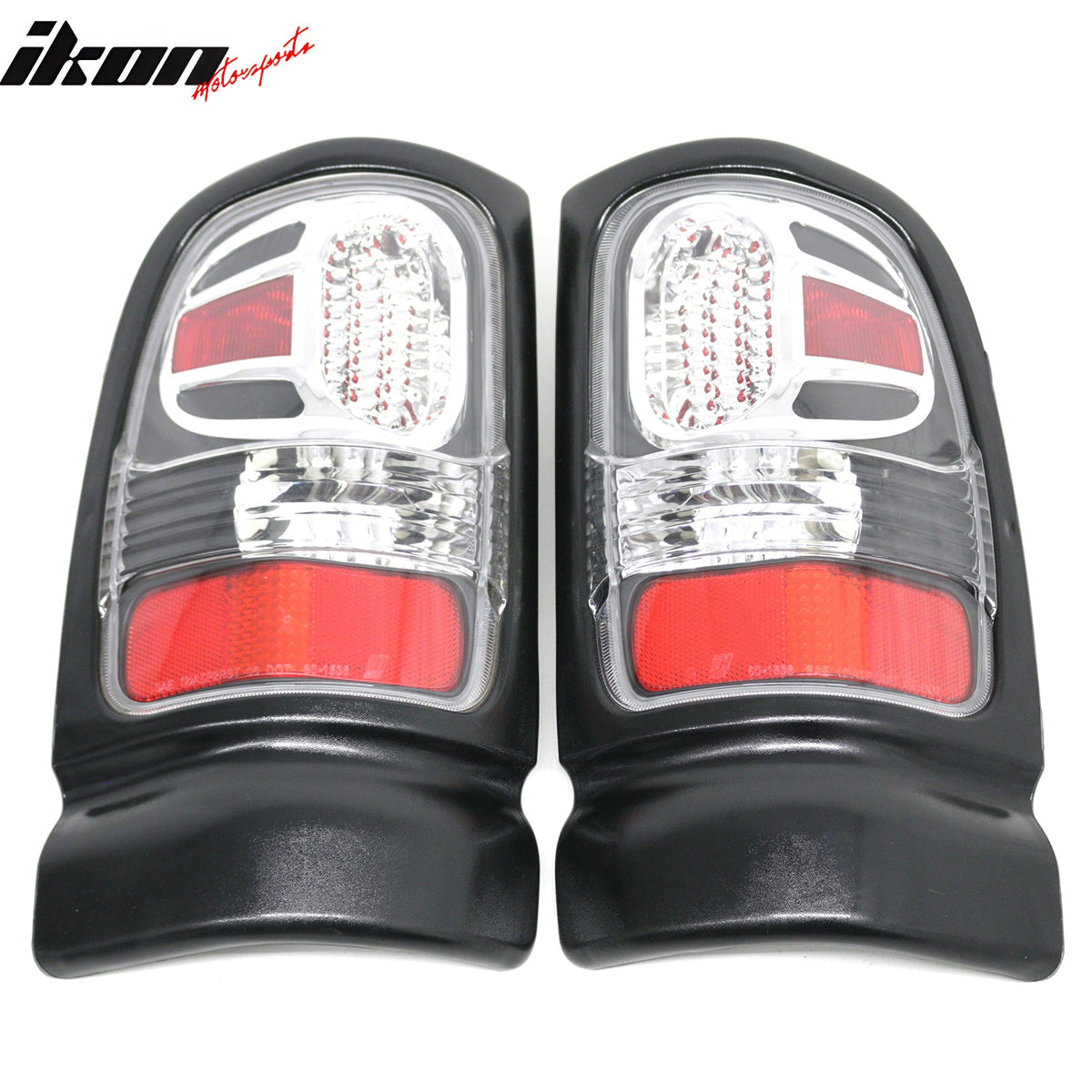 1994-2001 Dodge Ram 1500 & 1994-2002 Ram 2500 3500 RH LH Left Right Driver Passenger Side Rear Tail Lights Lamps Assembly Replacement Black Housing