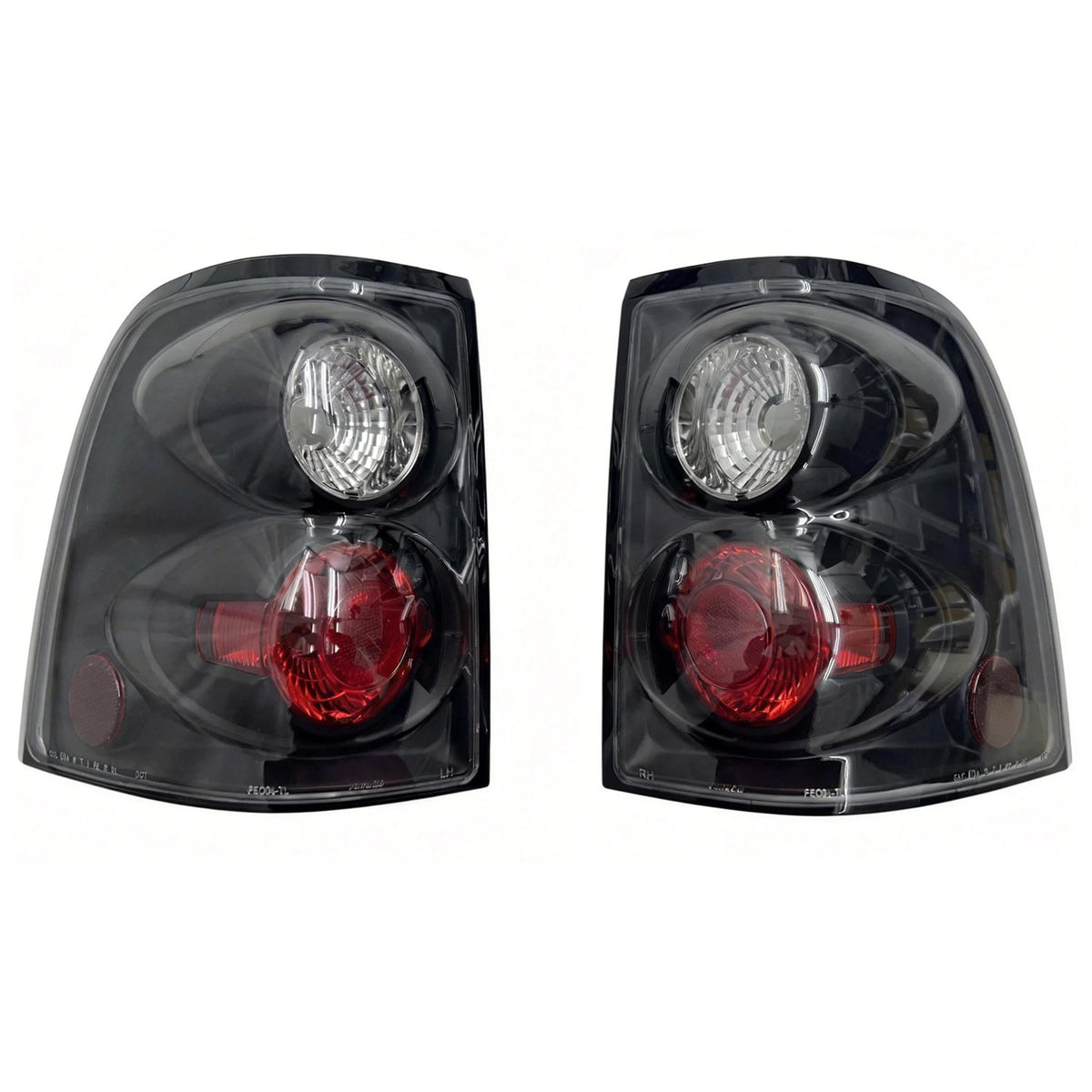2002-2005 Ford Explorer Rear Tail Lights LH RH Lamps Black Housing Pair