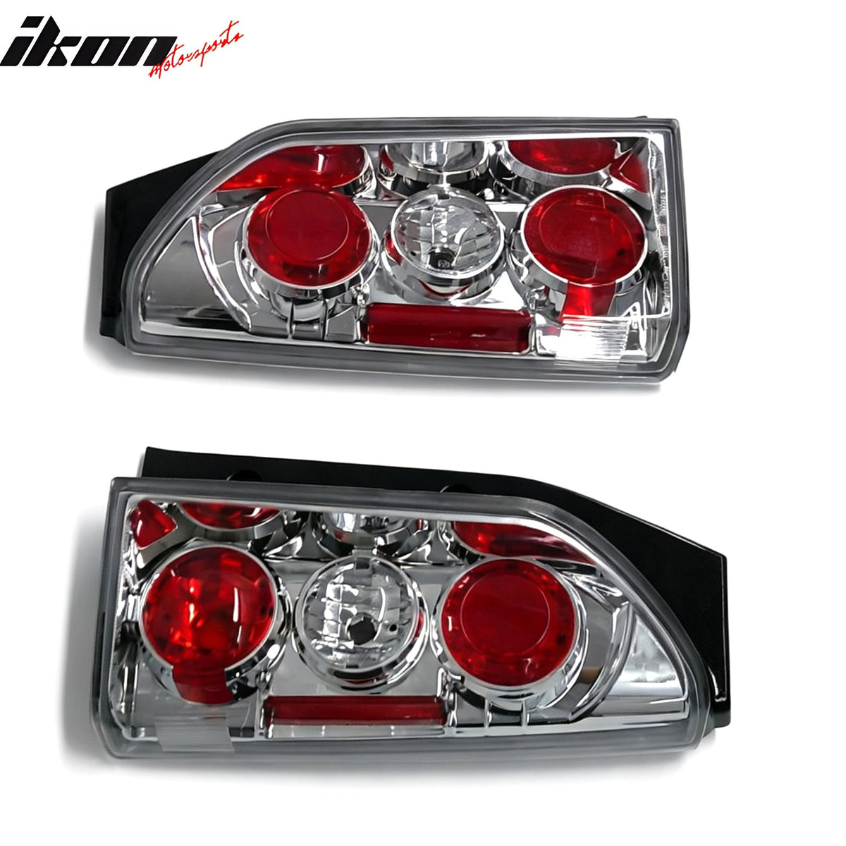 2005-2015 Nissan Xterra 2PCS Driver Passenger Side Rear Tail Lights Lamps Assembly Replacement Chrome Housing Red Lens