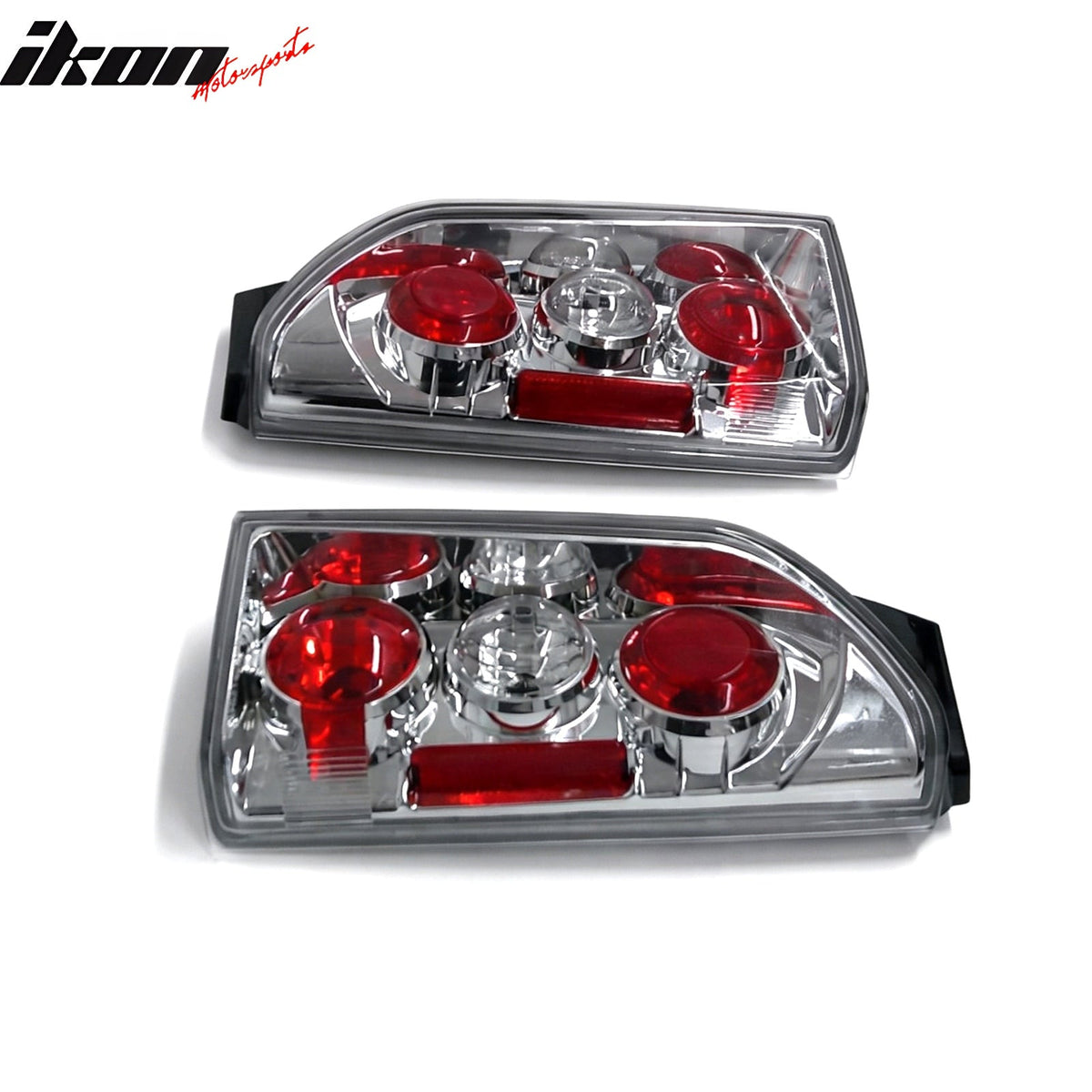 2005-2015 Nissan Xterra 2PCS Driver Passenger Side Rear Tail Lights Lamps Assembly Replacement Chrome Housing Red Lens