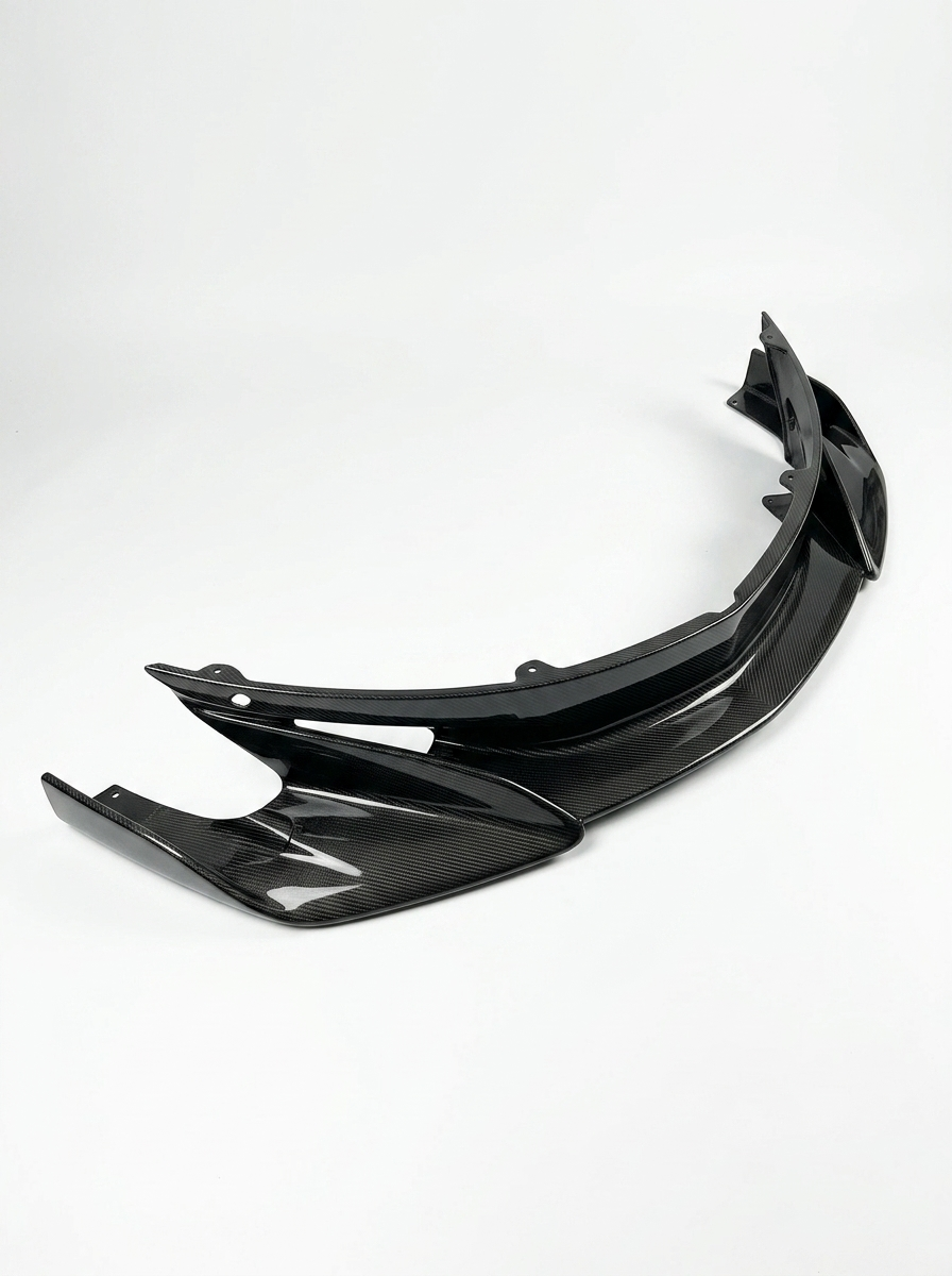 2015-2019 McLaren 540C 570S 600LT Polished Front Bumper Lip Splitter - Dry Carbon Fiber