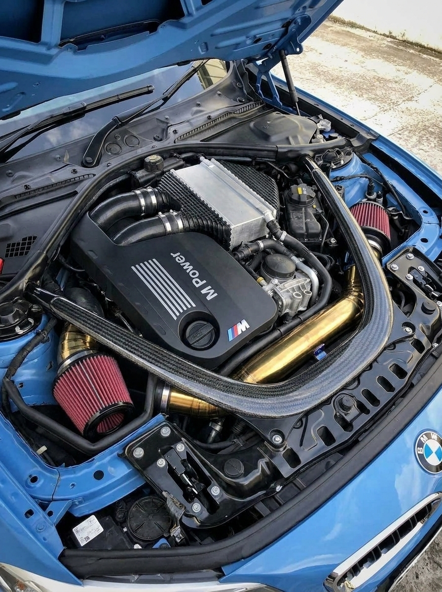 BMW M2 M3 M4 F80 F82 F83 F87 S55 3.0T Titanium High Flow Cold Air Intake System 2015 - 2019 OE KD4178TGD