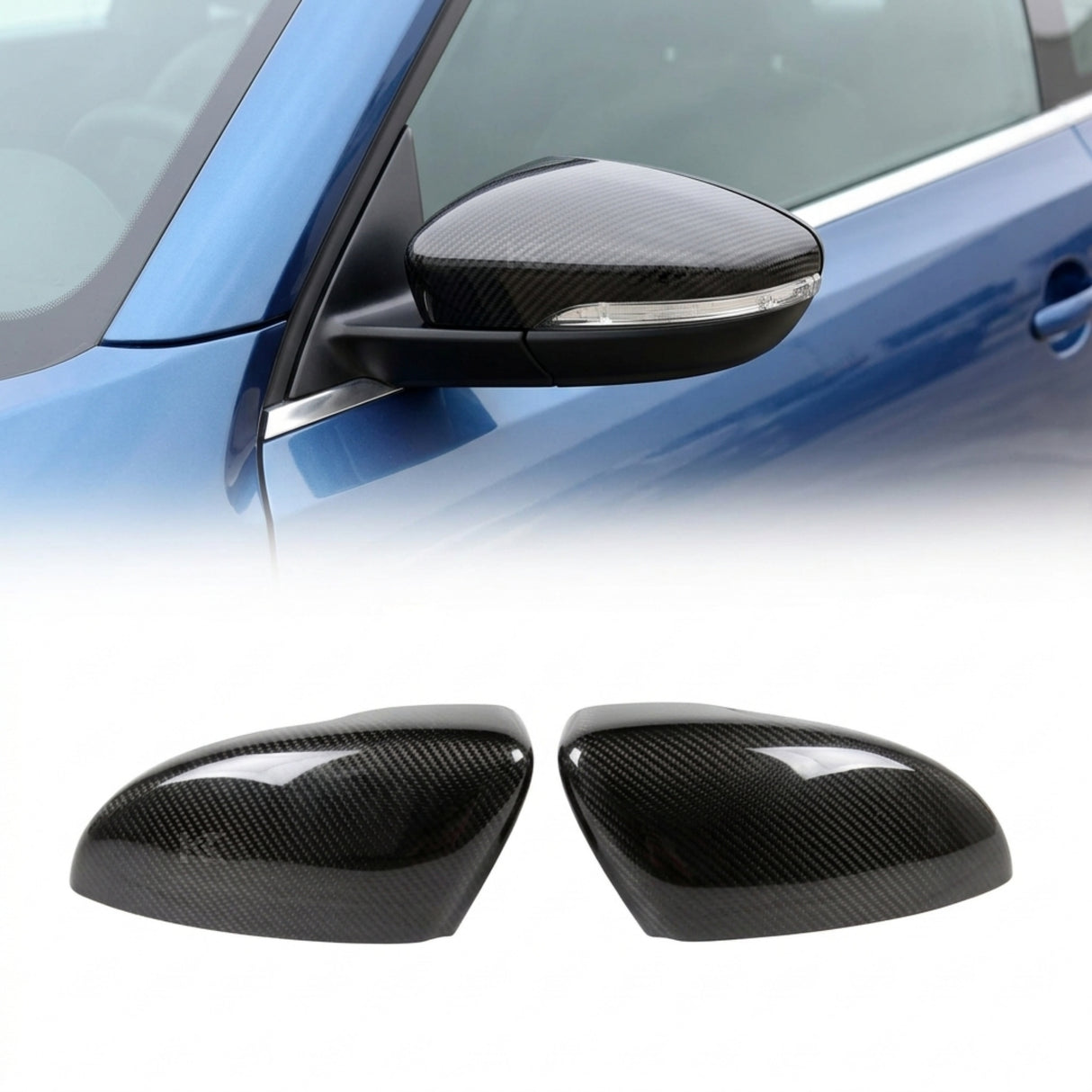 2013–2016 Volkswagen Scirocco Side Mirror Covers – Carbon Fiber