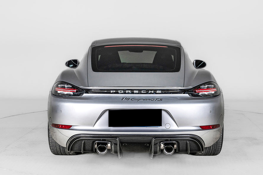 2017-2025 Porsche 718 Cayman Boxster GT4 Style Dry Carbon Fiber Rear Diffuser Lip