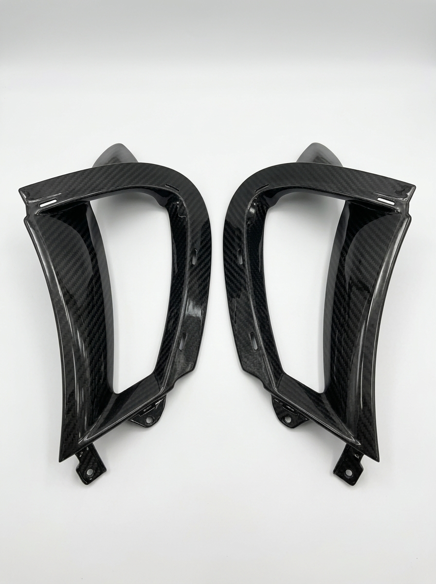 McLaren 720S Spider Dry Carbon Fiber Front Bumper Side Vents OEM Style 2017 - 2019 Pair