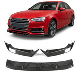 2017–2018 Audi A4 S-Line / S4 B9 Sedan 3-Piece Front Lip Kit – Carbon Fiber
