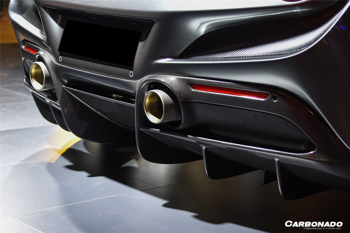 2019-2024 Ferrari F8 OEM Style Dry Carbon Fiber Rear Diffuser Lip