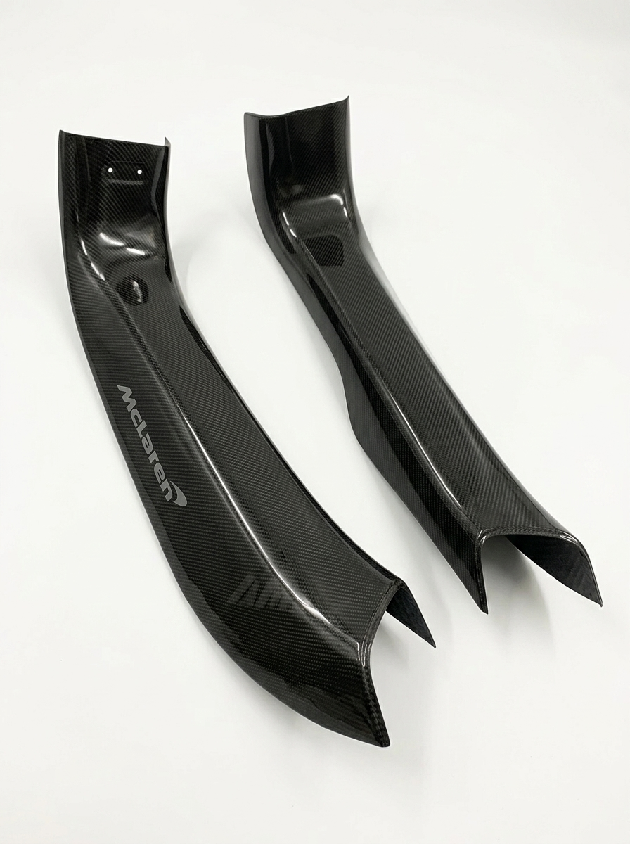 McLaren 720S 750S Dry Carbon Fiber Door Sill Trims Polished Finish Pair
