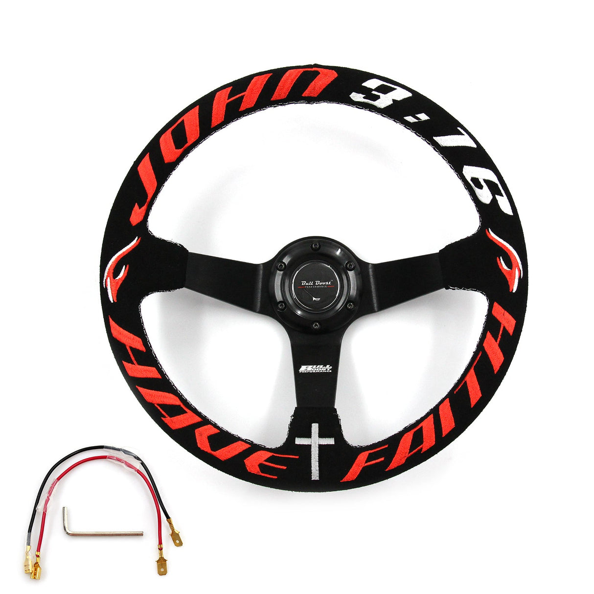 Have Faith 350mm Suede Steering Wheel Hub Adapter For Dodge GM Buick Chevy Vehicles