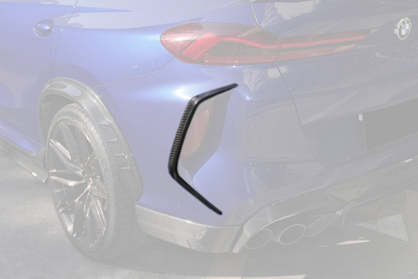 2020-2025 BMW X6M F96 G06 X6 AD Style Dry Carbon Fiber Rear Bumper Vent Trims
