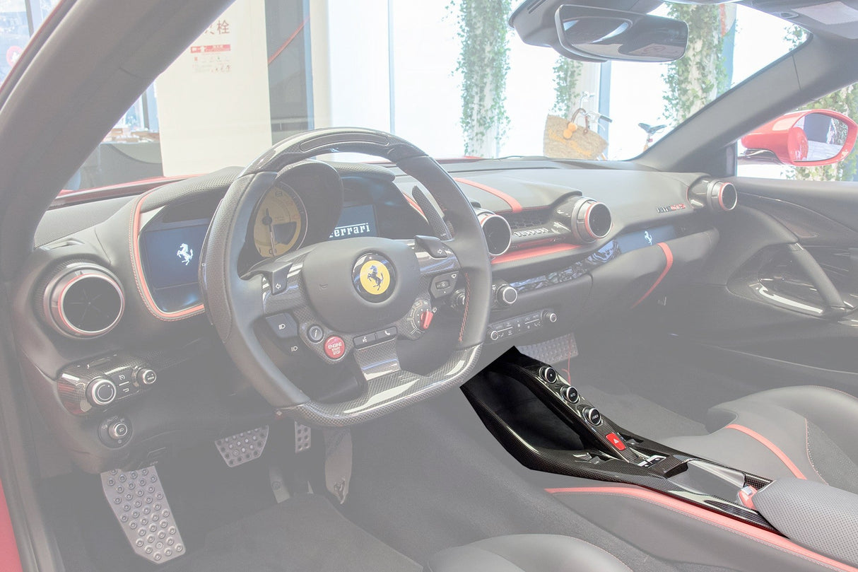 2017-2026 Ferrari 812 Superfast GTS OE Style Dry Carbon Fiber Bridge Support & Windows Switches Panel