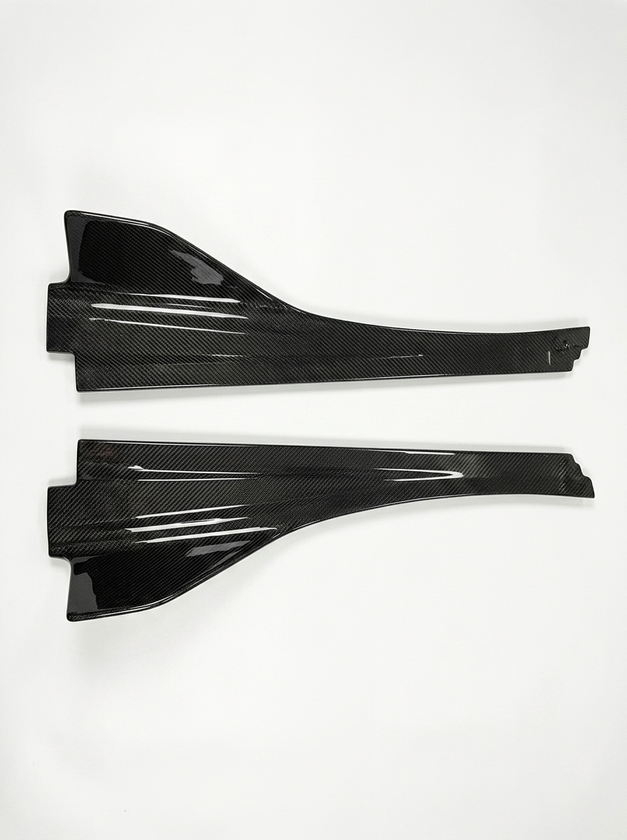 McLaren 720S Spider Dry Carbon Fiber Side Skirts Polished Finish 2017 - 2019 Pair