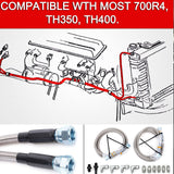 Flexible SS Braided Transmission Cooler Hose Line For GM Chevy 1996 & Newer 4L80E