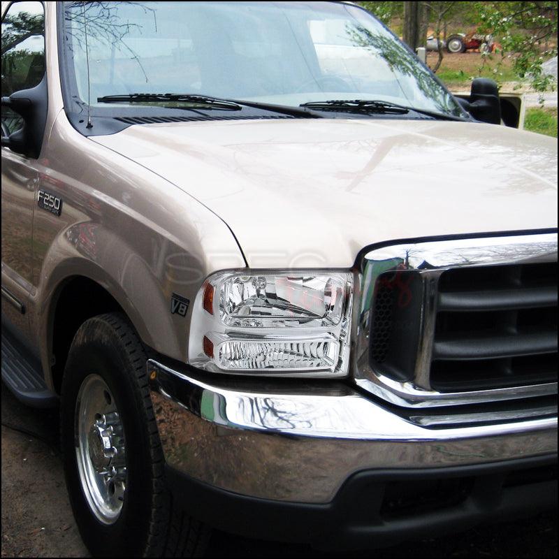 Spec-D Crystal Headlights Ford F250 / F350 (1999-2004) w/ or w/o LED Light Bar