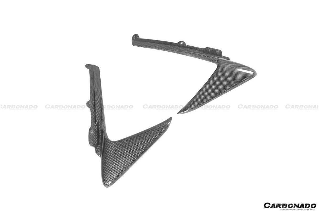 2018-2022 Ferrari 488 Pista OEM Style Carbon Fiber Front Bumper Vent Canards